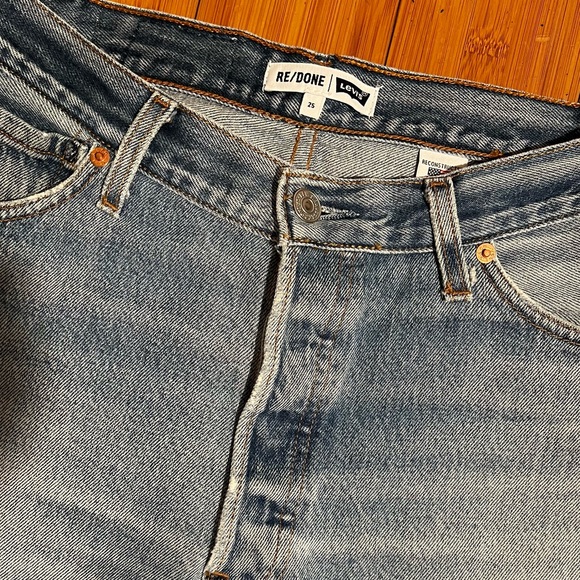 Re/Done x Levis High Rise Straight Slim Leg Jeans Size 25 - Picture 5 of 15